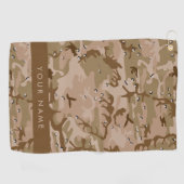 Serviette De Golf Cailloux du Camouflage du désert, Votre nom, Perso (Horizontal)