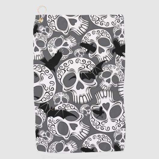 Serviette De Golf Calaveras décoratives Halloween (Devant)
