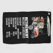 Serviette De Golf Calendrier de golf pour la retraite (Horizontal)