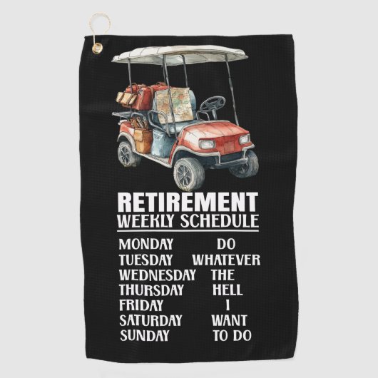 Serviette De Golf Calendrier de golf pour la retraite (Devant)