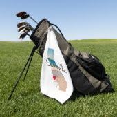 Serviette De Golf California Shape Heart Photo  (Vert)