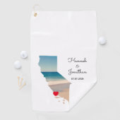 Serviette De Golf California Shape Wedding Photo (En situation)