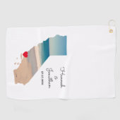 Serviette De Golf California Shape Wedding Photo (Horizontal)