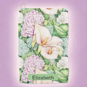 Serviette De Golf Calla Lily Pastel Personnalisé
