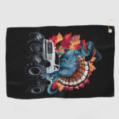 Serviette De Golf Camion Monster T-Rex Dinosaur de Thanksgiving (Horizontal)