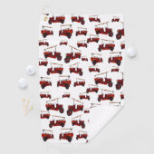 Serviette De Golf Camions Vintages rouges, (En situation)
