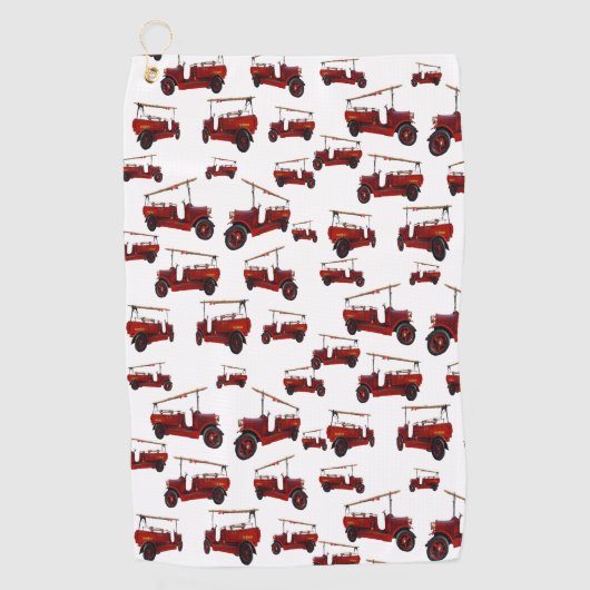 Serviette De Golf Camions Vintages rouges, (Devant)