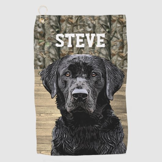 Serviette De Golf Camo Black Lab Chien race Nom animal (Devant)