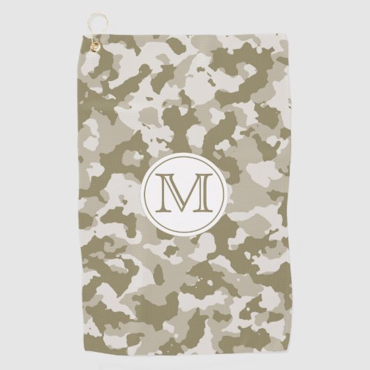 Serviette De Golf Camo vert | Camouflage Motif Monogramme (Devant)