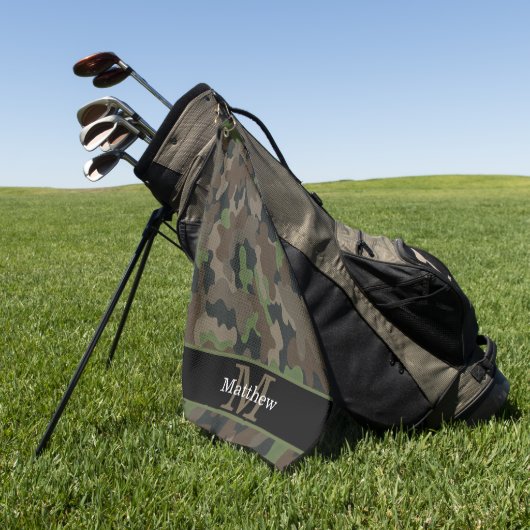 Serviette De Golf Camo vert de l'armée Chasseur militaire Monogramme (Vert)