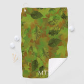 Serviette de golf camouflage avec monogramme perso (En situation)