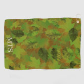 Serviette de golf camouflage avec monogramme perso (Horizontal)