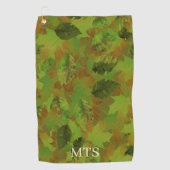 Serviette de golf camouflage avec monogramme perso (Devant)
