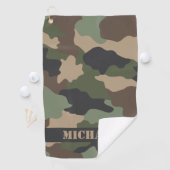 Serviette De Golf Camouflage de Woodland Camo Monogramme militaire k (En situation)