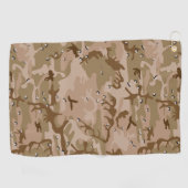 Serviette De Golf Camouflage Désert Avec Galets, Militaire, Armée (Horizontal)