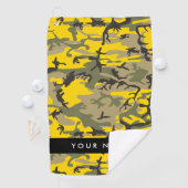 Serviette De Golf Camouflage jaune et vert Votre nom Personnalisez (En situation)