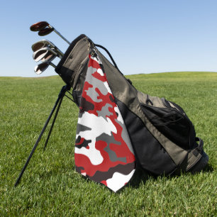 Serviette De Golf Camouflage militaire rouge