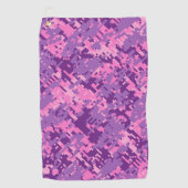 Serviette De Golf Camouflage numérique rose vif sur une (Devant)