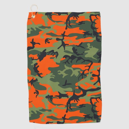 Serviette De Golf Camouflage orange et vert, Militaire, Armée (Devant)