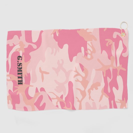 Serviette De Golf Camouflage rose. Camo ton (Horizontal)