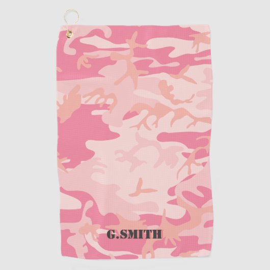 Serviette De Golf Camouflage rose. Camo ton (Devant)