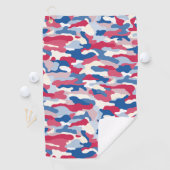 Serviette De Golf Camouflage rouge blanc et bleu (En situation)