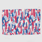 Serviette De Golf Camouflage rouge blanc et bleu (Horizontal)