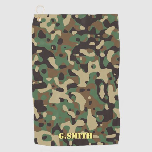 Serviette De Golf Camouflage vert et Brown. Camo ton (Devant)