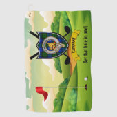 Serviette De Golf Campbell Clan Badge & Tartan Personnalisé (Devant)
