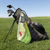 Serviette De Golf Campbell Clan Badge & Tartan Personnalisé (Vert)