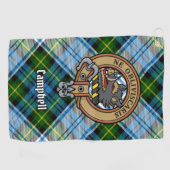 Serviette De Golf Campbell Crest au-dessus de Tartan (Horizontal)