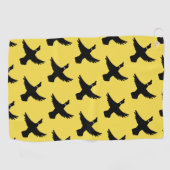 Serviette De Golf Canards volants noirs jaunes (Horizontal)