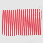 Serviette De Golf Cane à sucre rouge et blanc rayé horizontal simple (Horizontal)