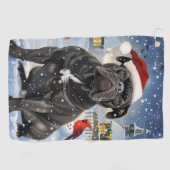 Serviette De Golf Cane Corso Winter Wonderland Noël Joie (Horizontal)