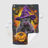 Serviette De Golf Canne éffrayante Corso Chien Halloween sorcière et (En situation)