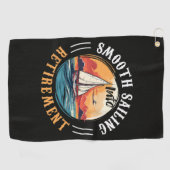 Serviette De Golf Capitaine navigation tranquille en retraite (Horizontal)