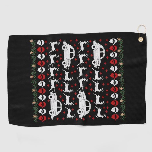 Serviette De Golf Car Christmas (Horizontal)