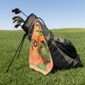 Serviette De Golf Caractère Frankenstein de 'Normal People Scare Me' (Vert)