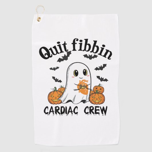 Serviette De Golf Cardiac Crew Funny Boo-Ghost Citrouille (Devant)