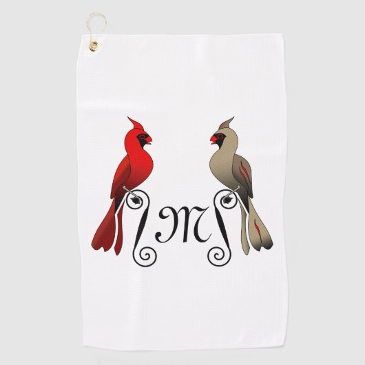 Serviette De Golf Cardinal du Nord SongBird (Devant)