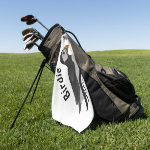 Serviette De Golf Caricature adorable en nage de Puffin Atlantique