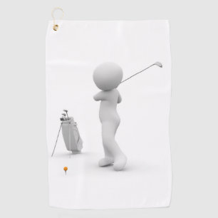 Serviette De Golf Caricature blanche balançant un club de golf Best