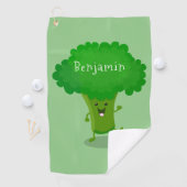 Serviette De Golf Caricature de brocoli dansant Cute kawaii (En situation)