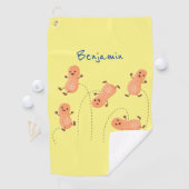 Serviette De Golf Caricature de cacahuètes joyeux sautillant (En situation)