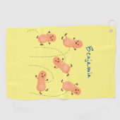 Serviette De Golf Caricature de cacahuètes joyeux sautillant (Horizontal)