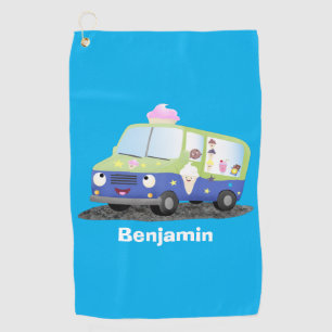 Serviette De Golf Caricature de camion de glace joli