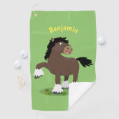 Serviette De Golf Caricature de cheval de trait de Cute Clydesdale (En situation)