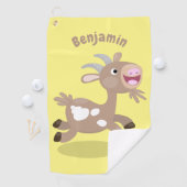 Serviette De Golf Caricature de chèvre billy joyeux (En situation)