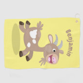 Serviette De Golf Caricature de chèvre billy joyeux (Horizontal)