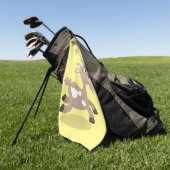 Serviette De Golf Caricature de chèvre billy joyeux (Vert)